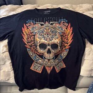 Men's Black Graphic T-Shirt with Skull Design